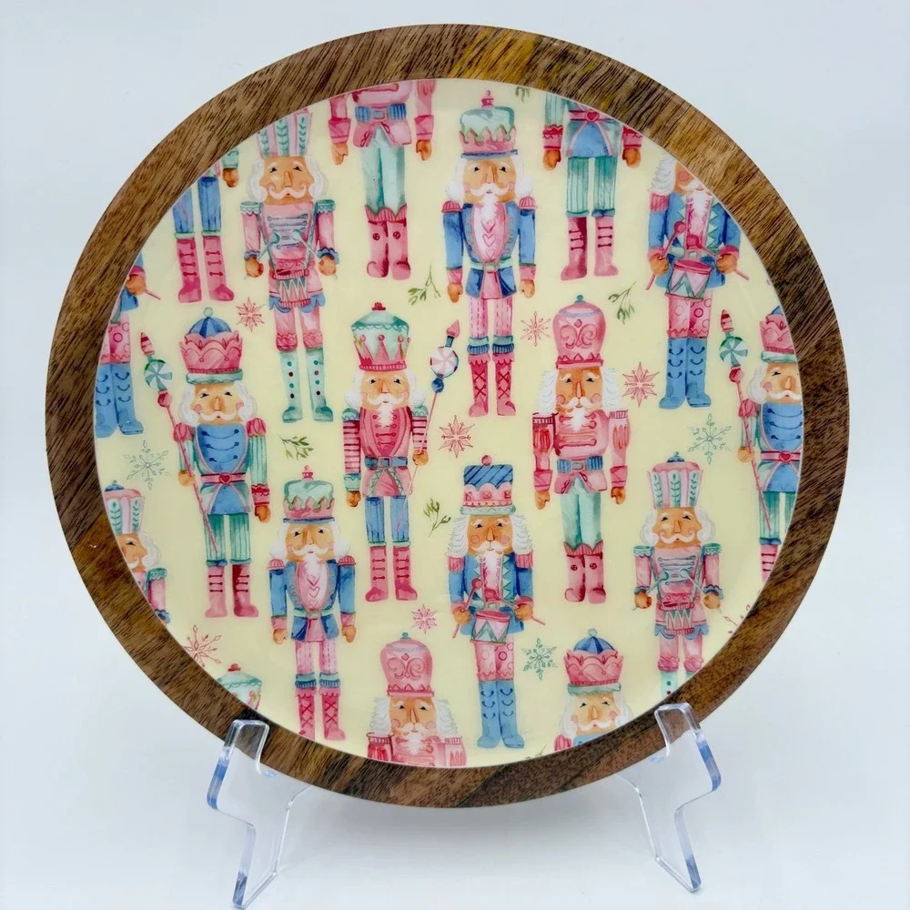 Cupcakes and Cashmere Lazy Susan Rotating Serving Tray Nutcracker Christmas